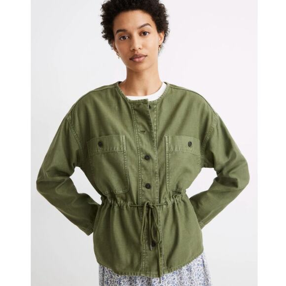Madewell Jackets & Blazers - Madewell Claremont Drawstring Army Green Jacket